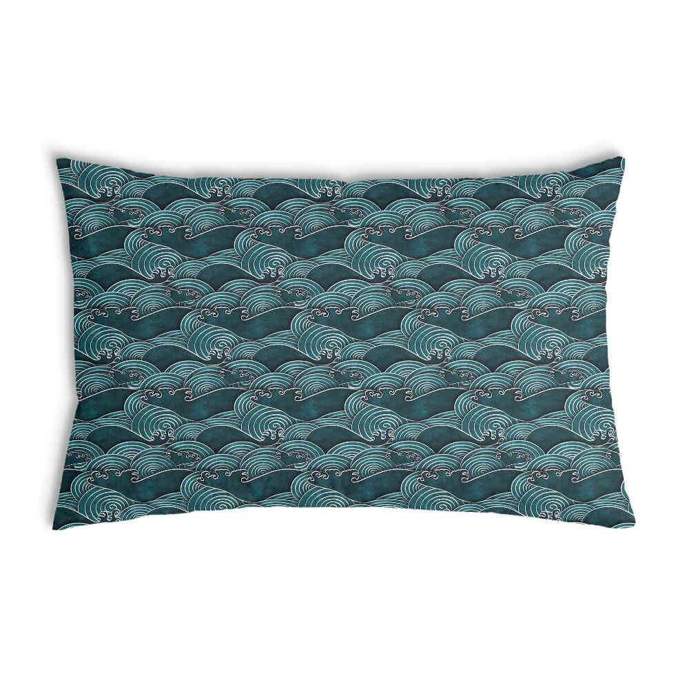 Health pillow waves turquoise-green