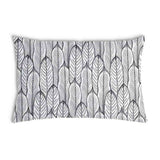 Health pillow, grey with maple leaves.