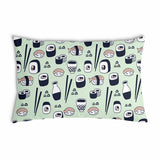 Health pillow light green with sushi