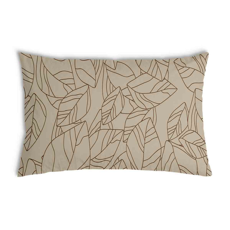 Health pillow beige with black leaf pattern
