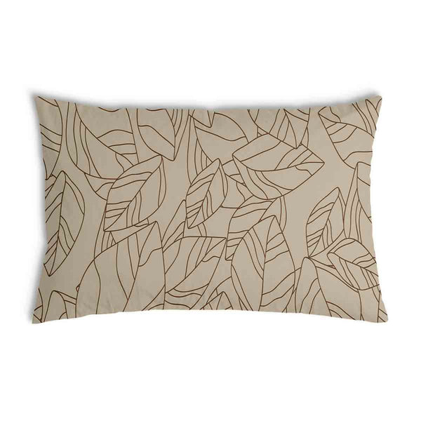 Health pillow beige with black leaf pattern