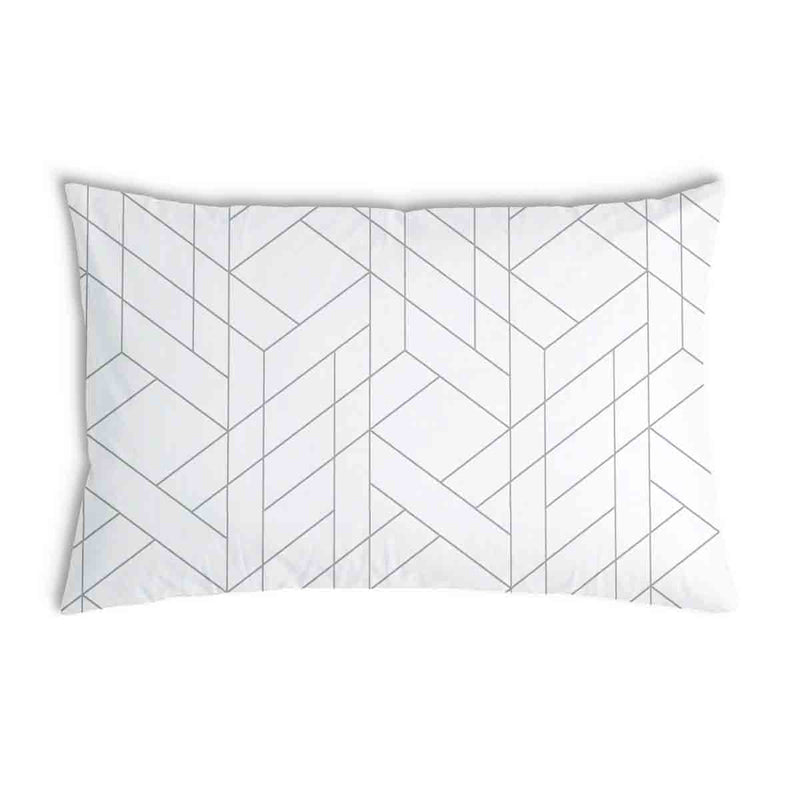 Almohada de salud blanca con patrón geométrico