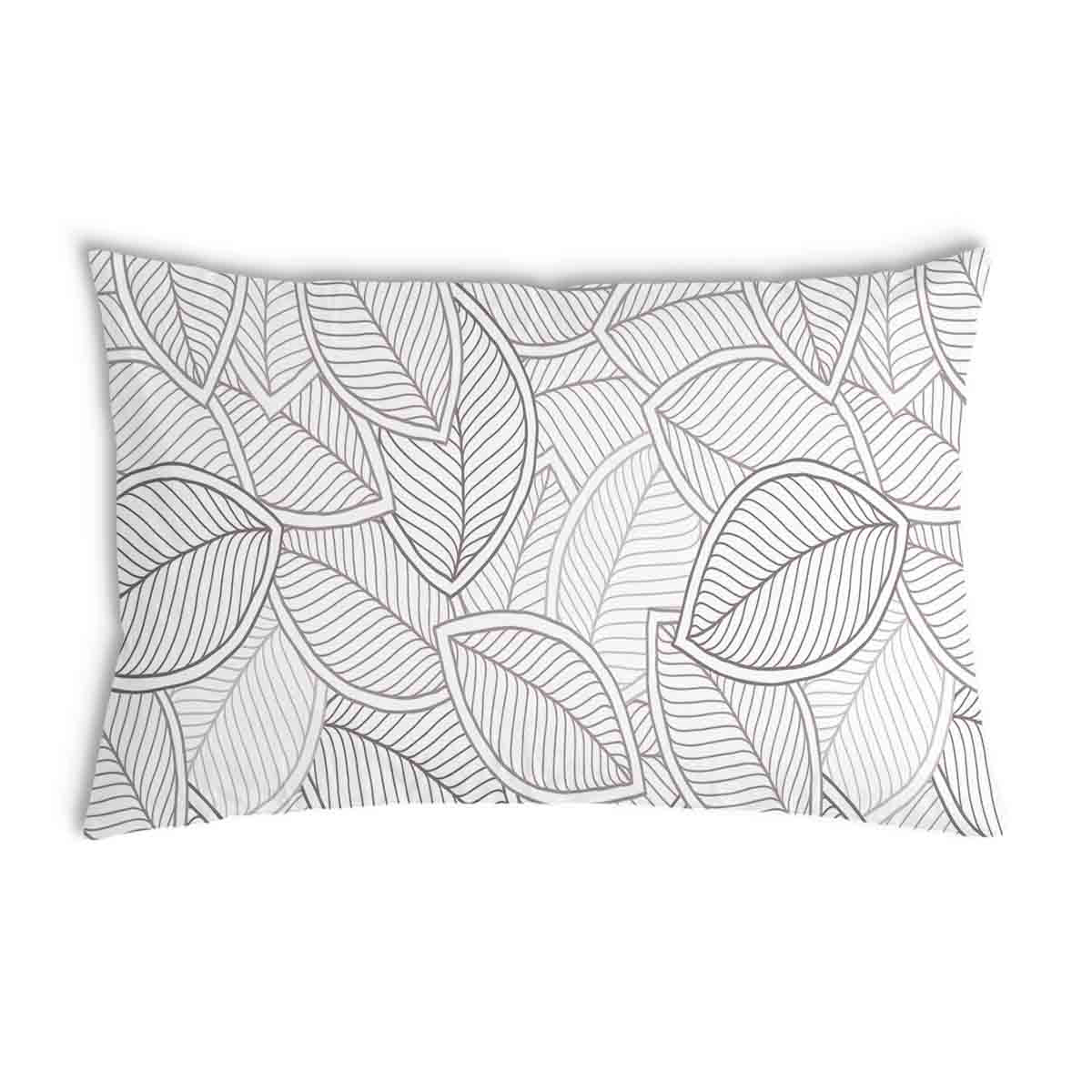 Health pillow with gray palm leaves