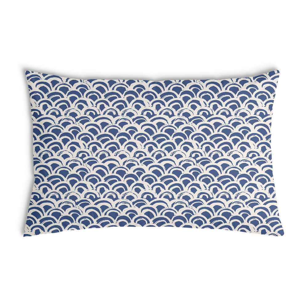 Gezondheidskussen blauw golfpatroon