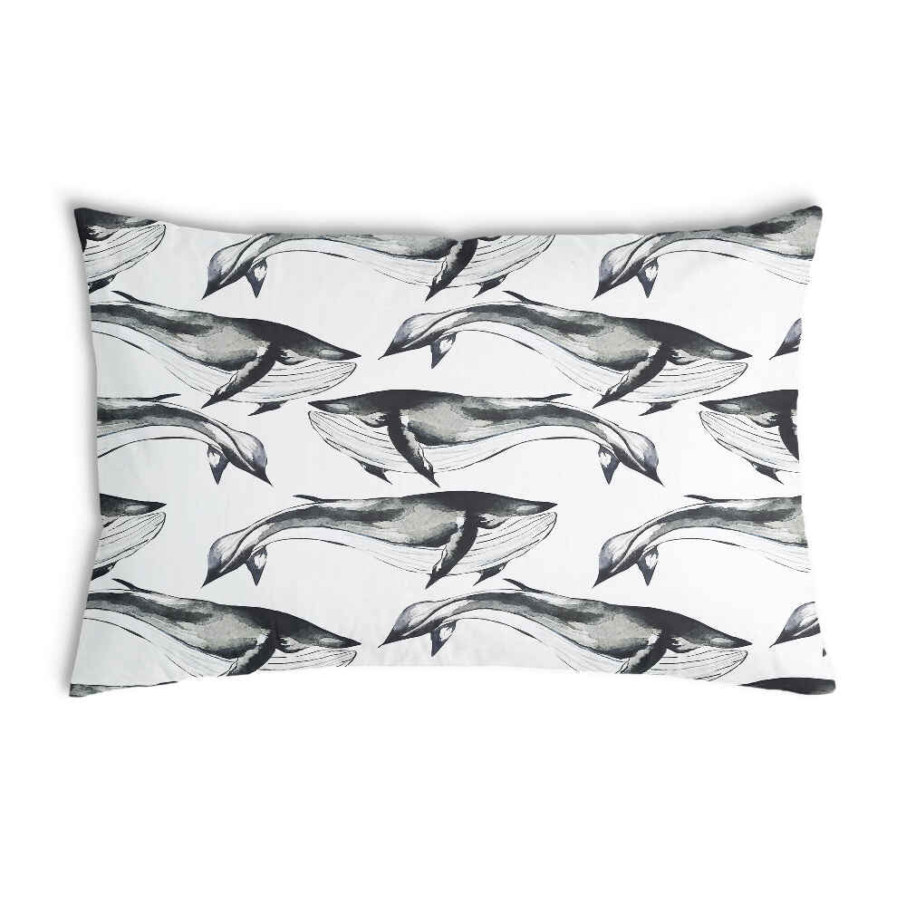 Health pillow black blue whale