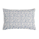 Health pillow white with delicate blue shapes