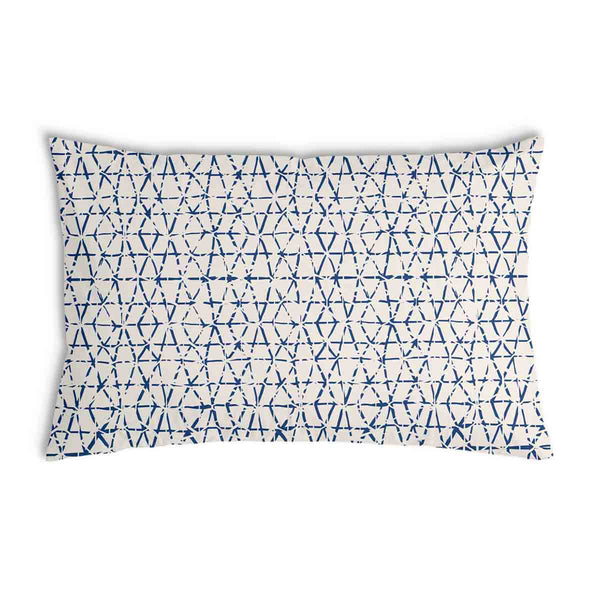 Health pillow white with delicate blue shapes