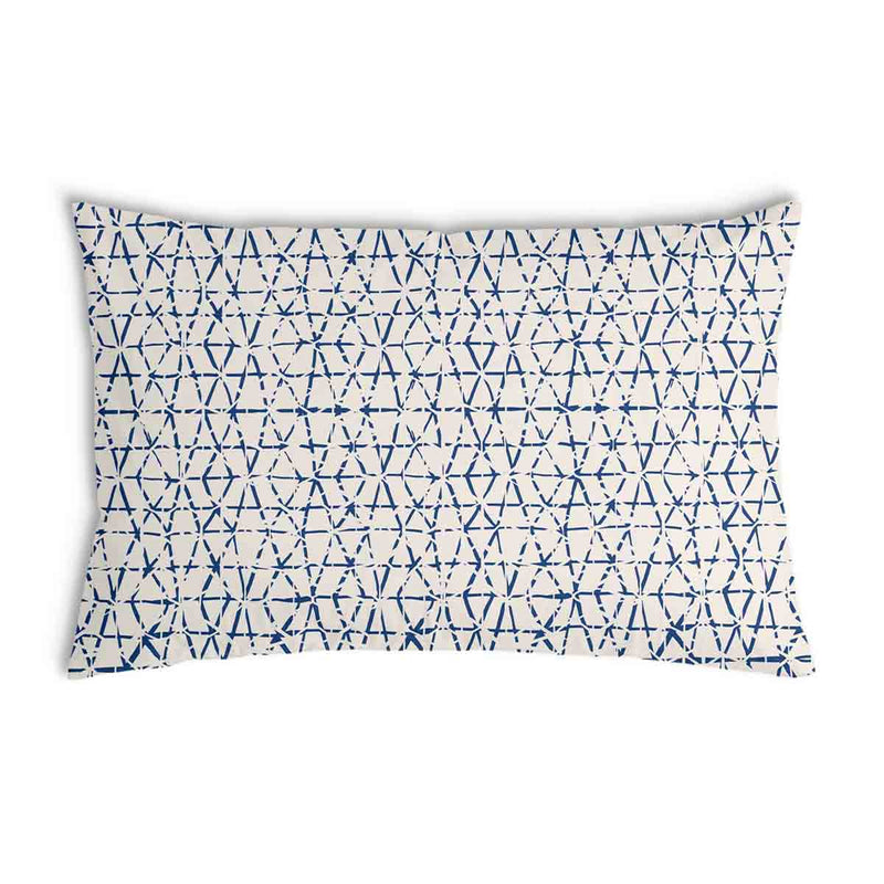 Health pillow white with delicate blue shapes