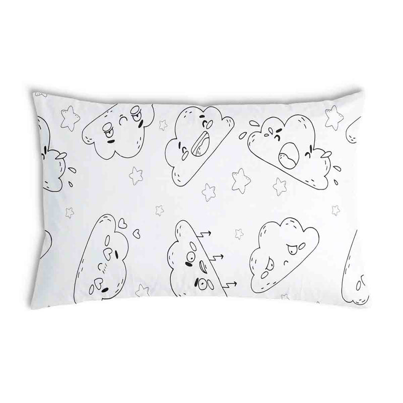Cuscino sanitario bianco con nuvole divertenti