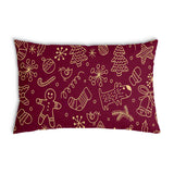 Health pillow, red, with funny Christmas motifs.