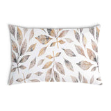 Almohada de salud blanca con ramas marrón claro