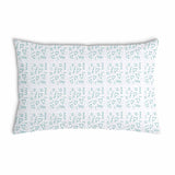 Health pillow white with blue shapes