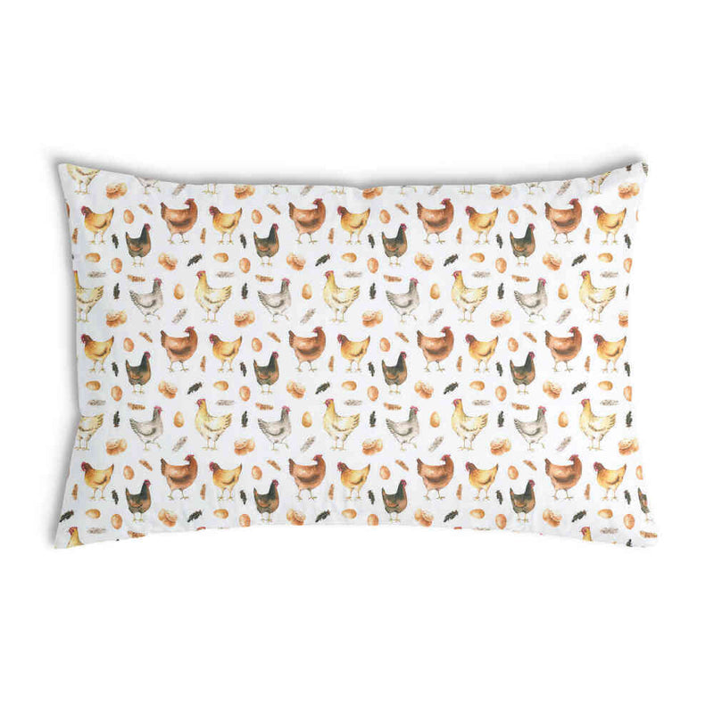 White health pillow with chickens