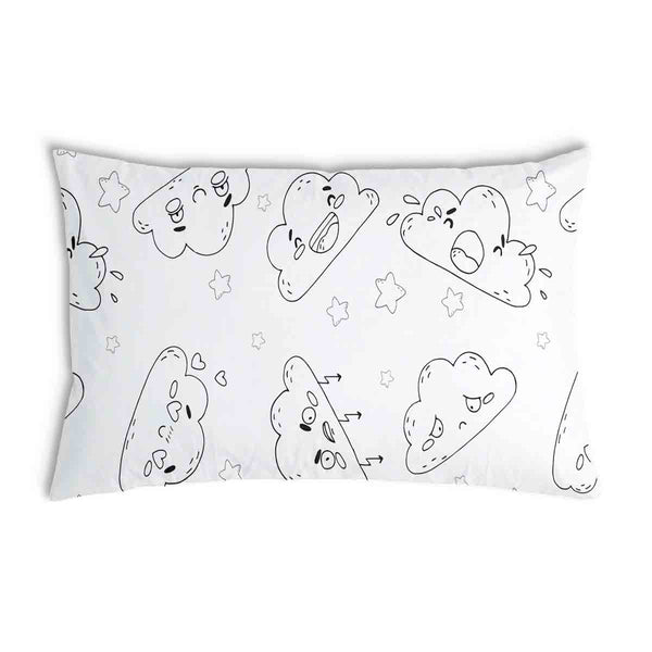 Cuscino sanitario bianco con nuvole divertenti