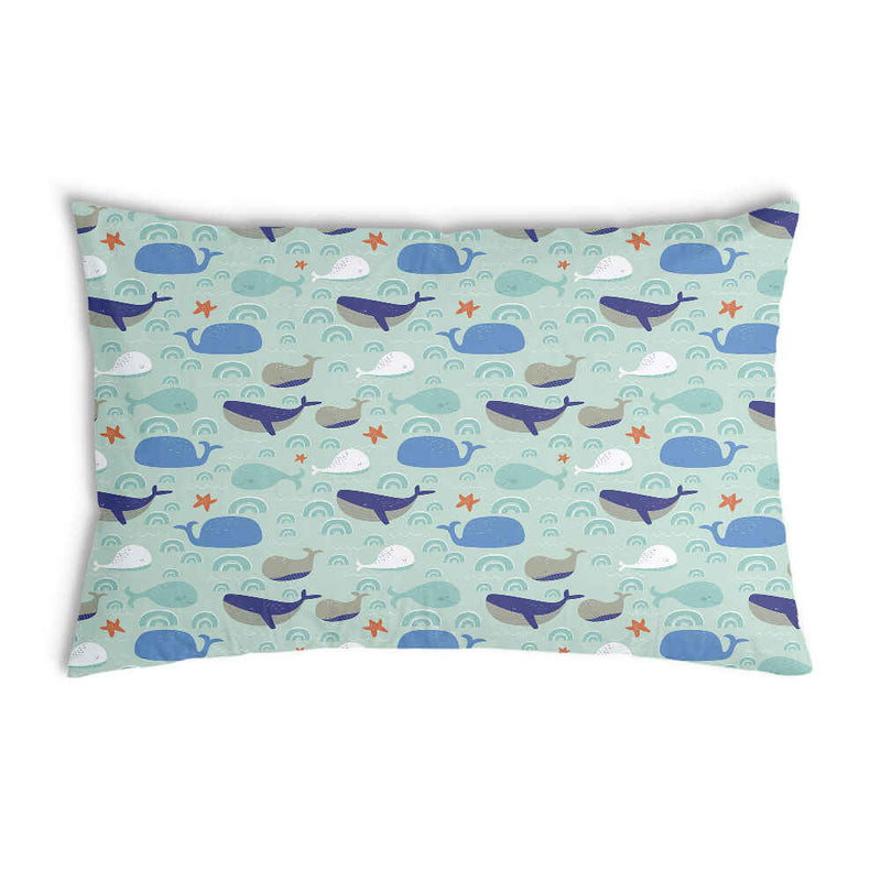 Cuscino salute verde con balene