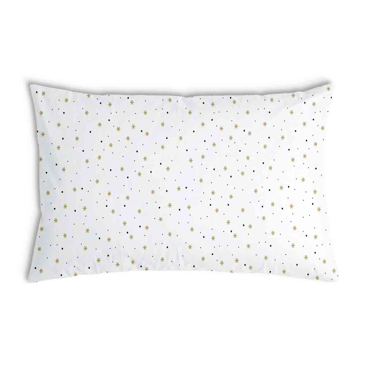Almohada de salud blanca con estrellas y puntos