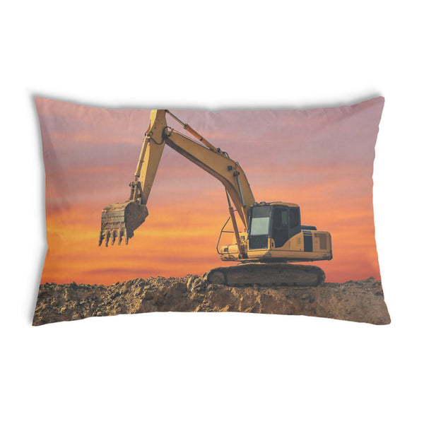 Health pillow tractor at sunrise