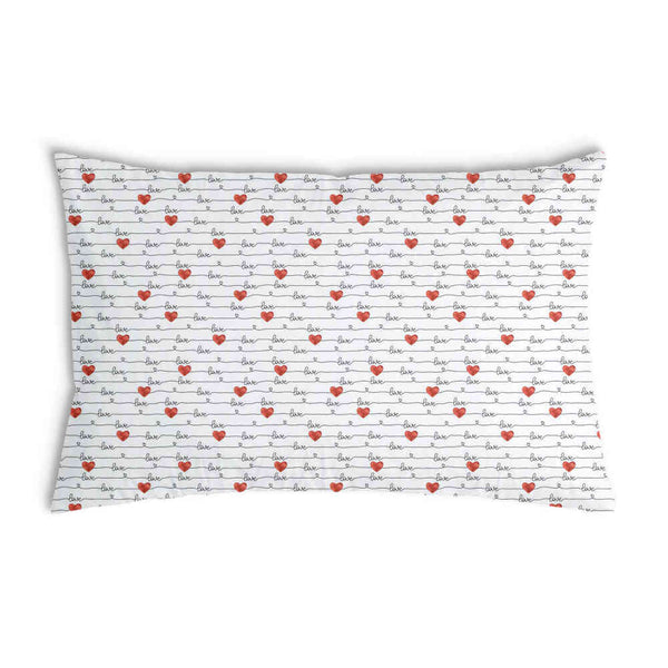 Health pillow, white with "Love" lettering.
