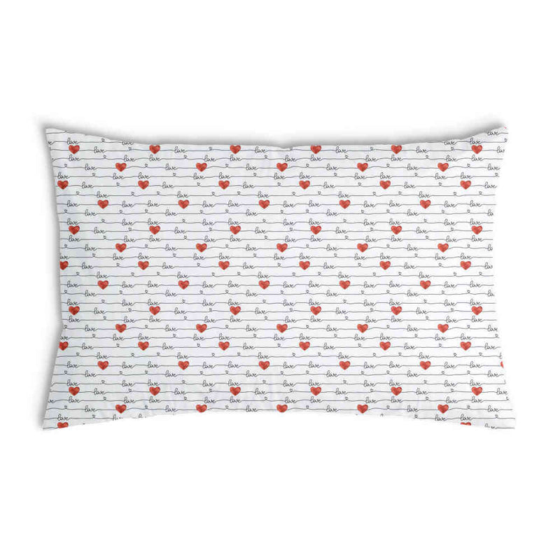 Health pillow, white with "Love" lettering.