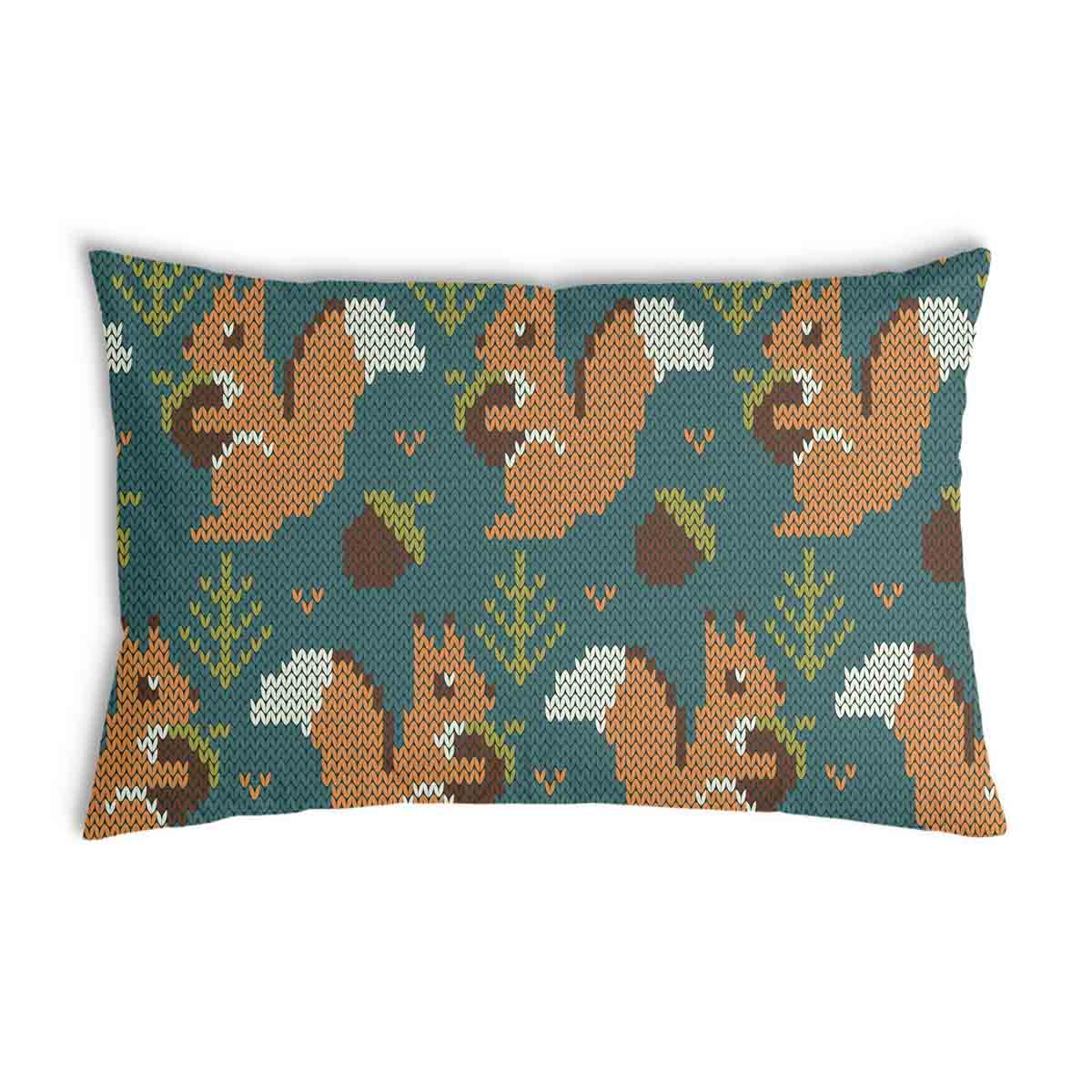 Health pillow green with squirrel