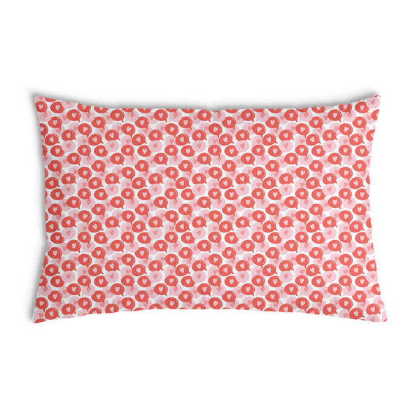 Health pillow with speech bubble and heart.