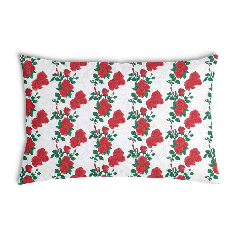Health pillow white with rose bush