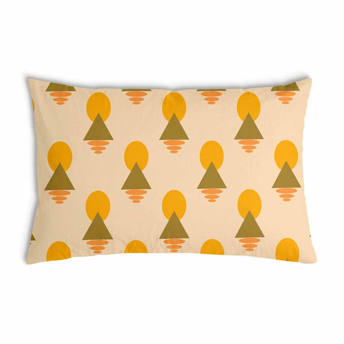 Health pillow with yellow shapes