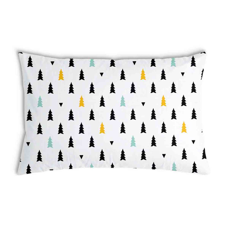 Cuscino salute bianco con piccoli abeti
