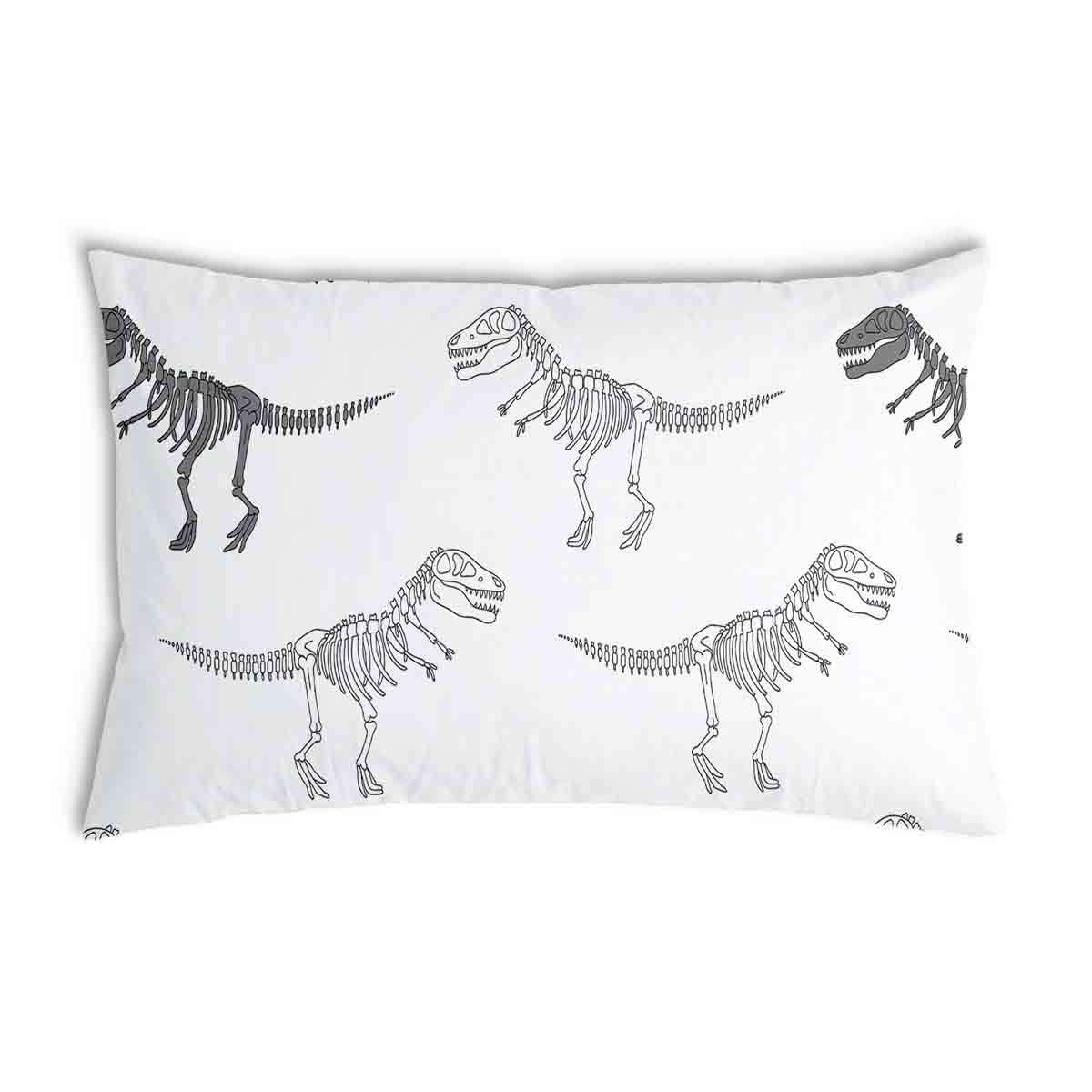 Health Pillow White with Dinosaur Skeleton