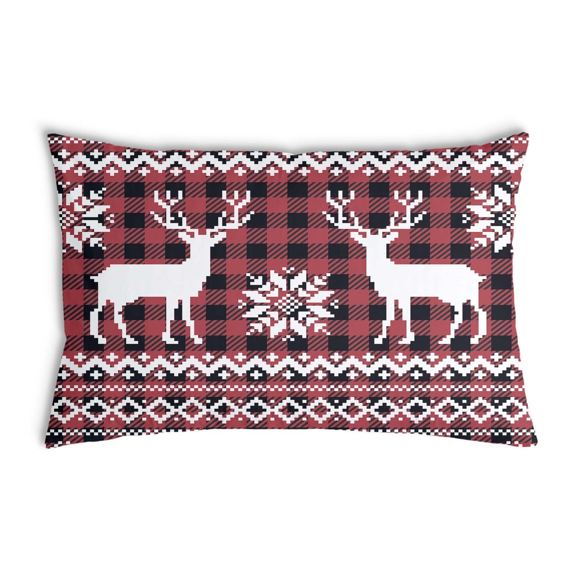 Health pillow checkered with reindeer