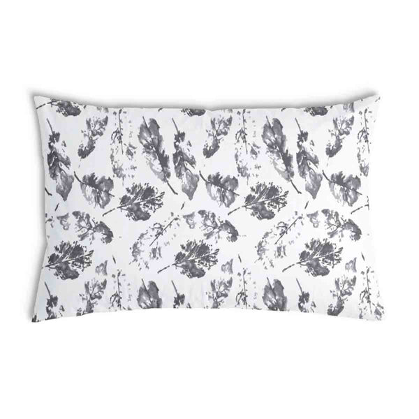 Health pillow white with grey leaves