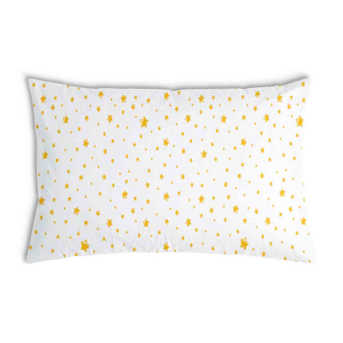 Almohada de salud blanca con estrellas amarillas
