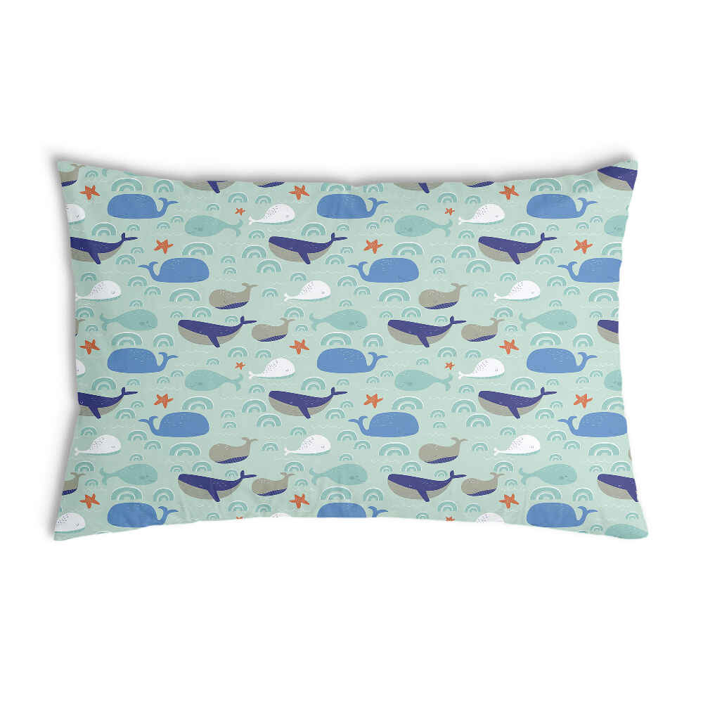 Health Pillow Green with Whales