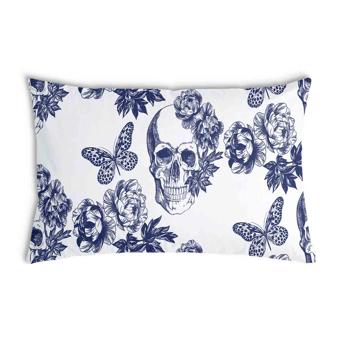 Health Pillow Flowers Skull