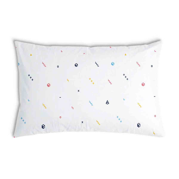 Cuscino sanitario bianco con forme colorate