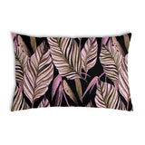 Health pillow, black with purple leaves.