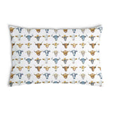 White health pillow with bull heads