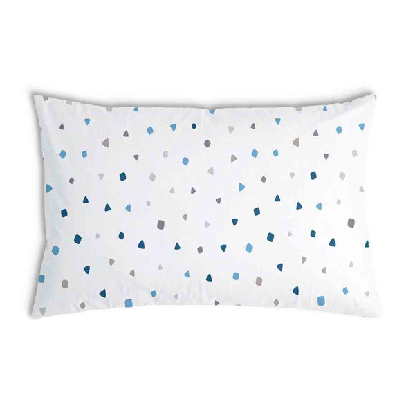 Cuscino sanitario bianco con piccole forme blu