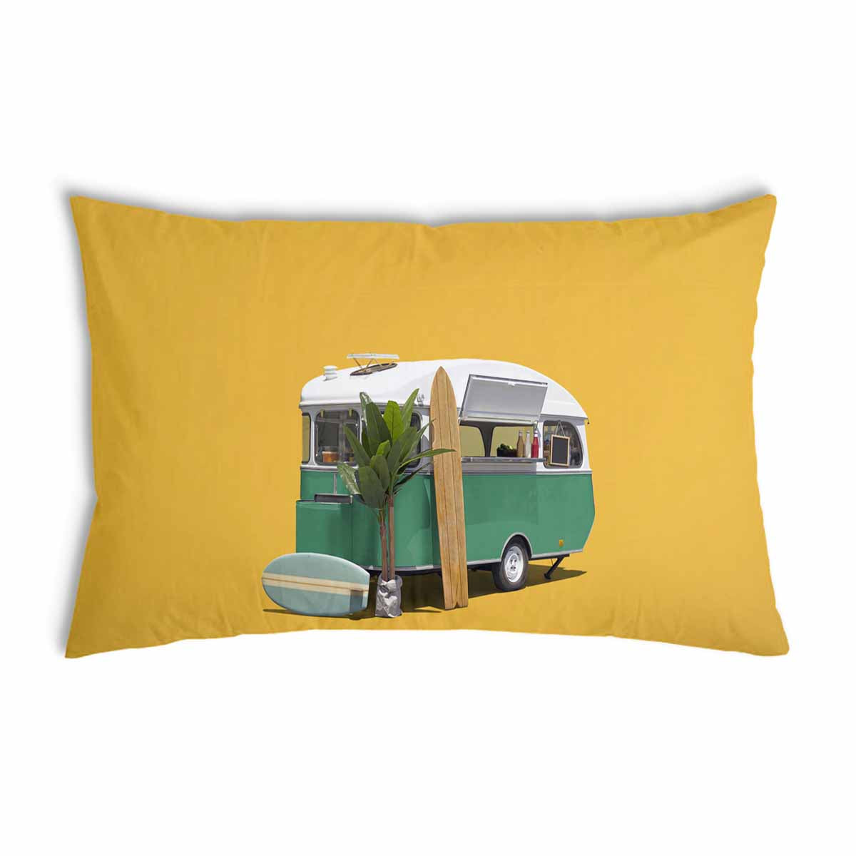 Health pillow yellow with bus