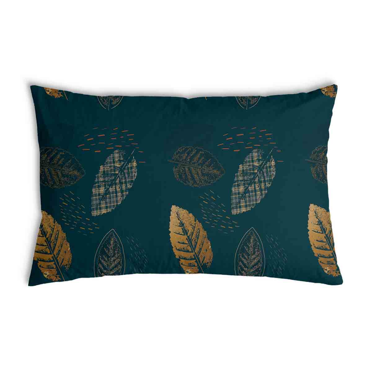 Cuscino salute verde con foglia dorata