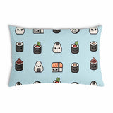 Health pillow light blue with sushi