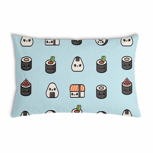 Health pillow light blue with sushi