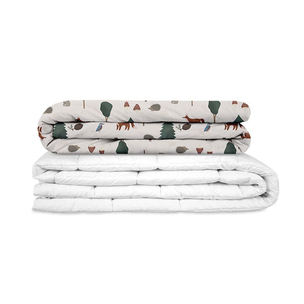 Coperta terapeutica originale - Coperta ponderata con animali della foresta con rivestimento in cotone per bambini