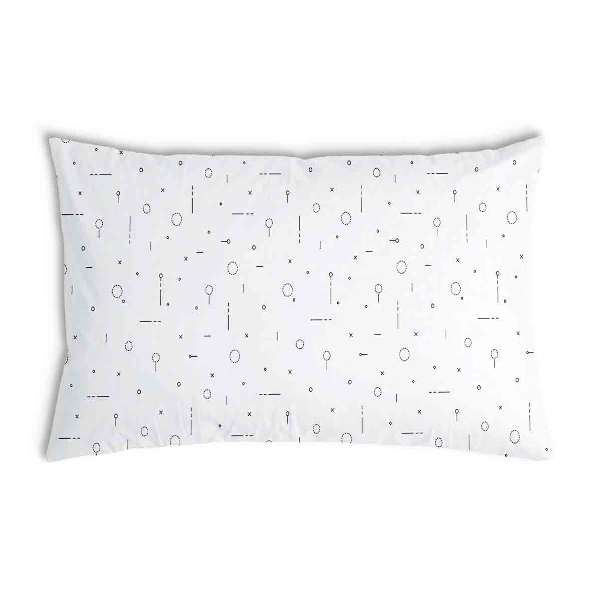 Almohada de salud blanca con formas negras