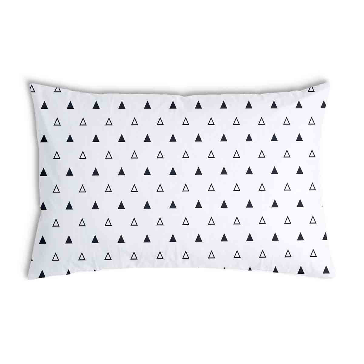 Almohada de salud blanca con triángulos negros