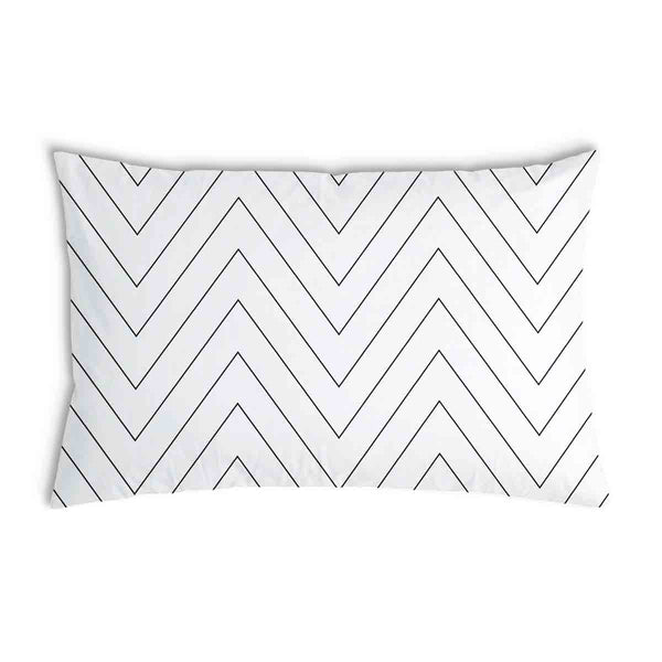 Almohada de salud blanca con zigzag negro