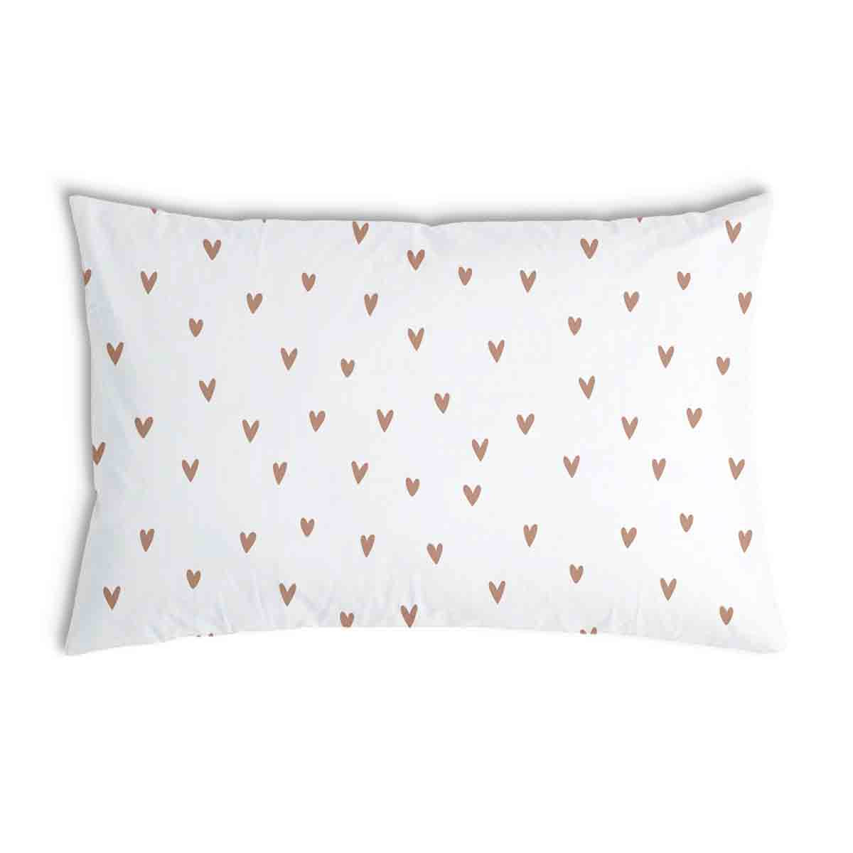 Almohada de salud blanca con corazones
