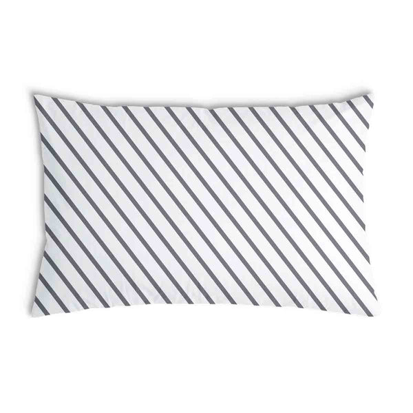 Health pillow with grey horizontal stripes