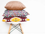 Health pillow, colorful with leopard print.