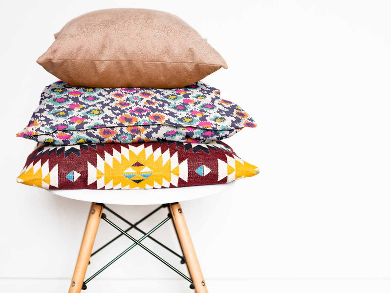 Health pillow, colorful with leopard print.